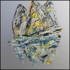 Archiv | Segelboote Spiegelung am See Acryl auf Aluminium 60x50 cm 2017